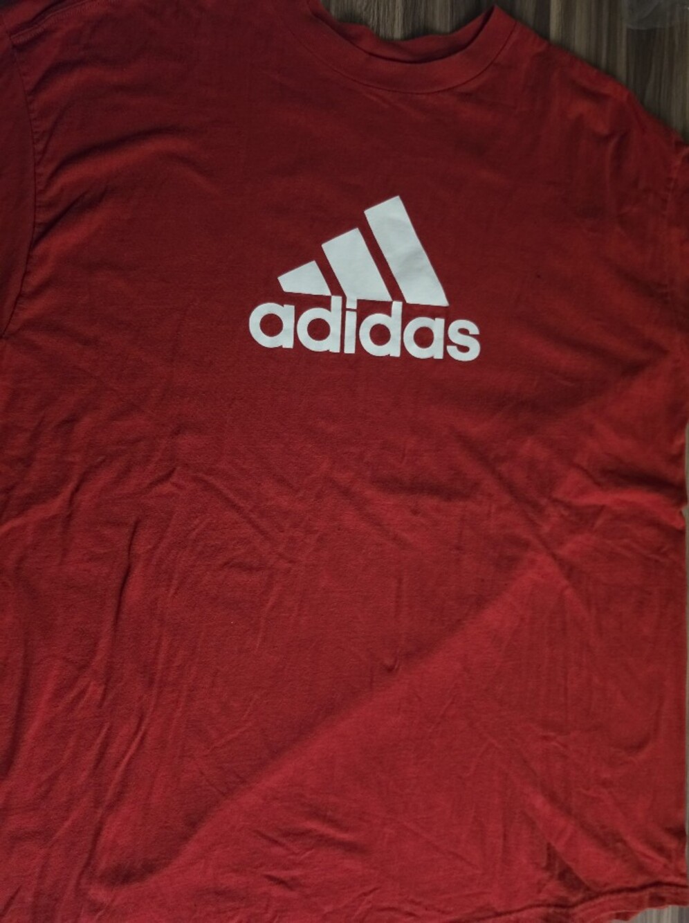 adidas Red Short Sleeve Tee with White Logo